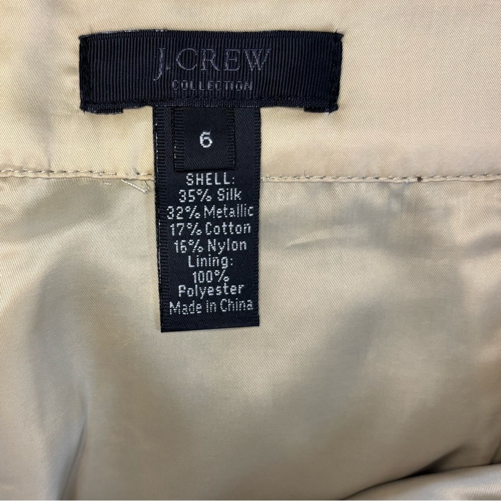 J. Crew Bronze/Gold Brocade Silk-blend Pencil Skirt - Picture 2 of 12